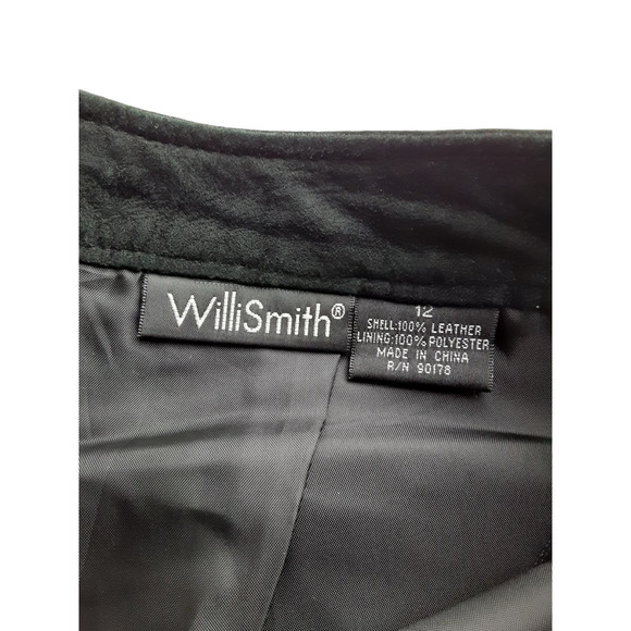 Vintage Willi Smith Womens Black Suede Leather High Waist Bootcut Pants 70s 12 - Picture 6 of 6